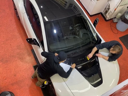 LLumar Paint Protection Film for a 2017 BMW I8 - Our customer is having LA Tint apply LLumar Paint Protection Film to his 2017 BMW i8. PPF is used to protect the front end of the vehicle from basically anything that comes its way such as rocks, dirt, debris, you name it.