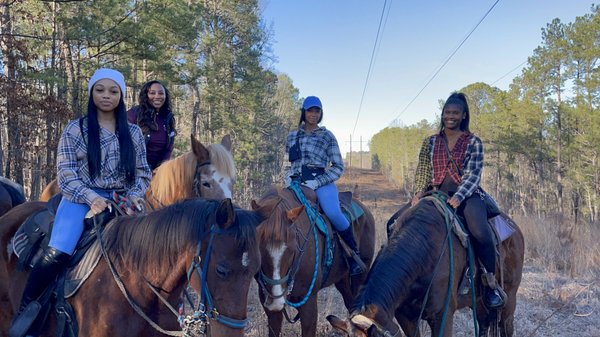 Western Pleasure Trail Riding - SOOFA Ranch Offers western pleasure trail riding. Trail riding can be done in a group setting or on a
1-on-1 basis.
Minimum age to ride is 9 years old for a trail ride Western Pleasure Trail Riding - SOOFA Ranch Offers western pleasure trail riding. Trail riding can be done in a group setting or on a
1-on-1 basis.
Minimum age to ride is 9 years old for a trail ride