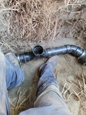 Sewer repair - client had multiple backups ,
we did a courtesy camera after we cleared the line and saw a.offset and roots in the clay pipe.
we had to dig down and eliminate the old pipe and add a proper access cleanout to the sewer line Sewer repair - client had multiple backups ,
we did a courtesy camera after we cleared the line and saw a.offset and roots in the clay pipe.
we had to dig down and eliminate the old pipe and add a proper access cleanout to the sewer line