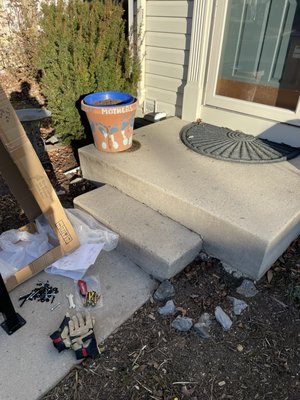Installing railings for supported walking and safety. - Installation of railings for safety and support! Installing railings for supported walking and safety. - Installation of railings for safety and support!
