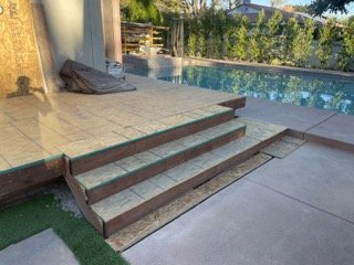 Deck and stairs - The client wanted unique stair designs for the floating deck. took about a week. the planks were shipped in much later. Deck and stairs - The client wanted unique stair designs for the floating deck. took about a week. the planks were shipped in much later.