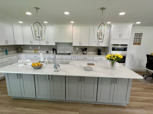Kitchen Renovation near Botanical Gardens, Norfolk - This was a large project where our company removed a wall between an existing kitchen and dining room to create a large kitchen for a family who loved cooking and gathering together. The homeowners are sure to make many memories in their large space. Kitchen Renovation near Botanical Gardens, Norfolk - This was a large project where our company removed a wall between an existing kitchen and dining room to create a large kitchen for a family who loved cooking and gathering together. The homeowners are sure to make many memories in their large space.