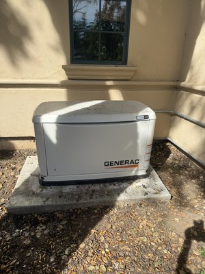 Generac automatic backup generator. - This is an automatic backup system with three sub-panels, capable of generating up to 2200 kilowatts of power, an increase from the original 2000 kilowatts.