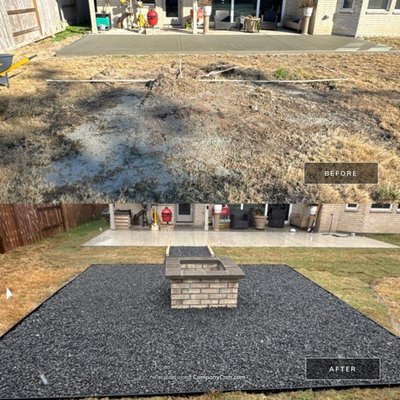 Backyard Design with Fire Pit Area - We have completed the backyard transformation for Mrs. Kim, including a beautifully designed fire pit area. After meticulous leveling and grading, we finalized all the setup around the new concrete slab and installed fresh sod to integrate the space with the existing landscape seamlessly.

The result is a stunning backyard that looks untouched by construction yet completely revitalized, offering both function and style for relaxation and outdoor gatherings.