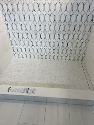 Installation MARBLE tile - Clean finished work Installation MARBLE tile - Clean finished work
