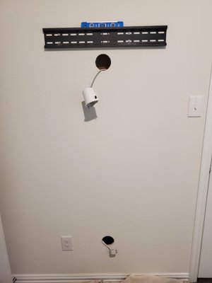 TV mounting with in wall power kit - basic wall mount with in wall power kit TV mounting with in wall power kit - basic wall mount with in wall power kit