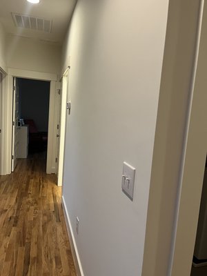 Indoor pain and drywall repair - Our customer was dealing with a new house that she had just bought and customer wanted to keep the same color so we match the color repair holes on the drywall as well Indoor pain and drywall repair - Our customer was dealing with a new house that she had just bought and customer wanted to keep the same color so we match the color repair holes on the drywall as well