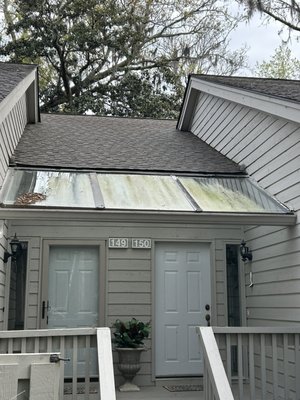 Large skylight cleaning - These over porch skylights had been left untouched for years. A little tlc and they came right back to life! Large skylight cleaning - These over porch skylights had been left untouched for years. A little tlc and they came right back to life!
