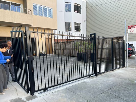 Rolling Gate & Matching Fence - Rolling Gate and Matching Fence—a practical solution designed for effective protection without the frills. Built with durable materials, this gate rolls open and closed smoothly, providing easy access while keeping unwanted visitors out. The matching fence completes the setup, creating a unified, straightforward barrier around your property. Rolling Gate & Matching Fence - Rolling Gate and Matching Fence—a practical solution designed for effective protection without the frills. Built with durable materials, this gate rolls open and closed smoothly, providing easy access while keeping unwanted visitors out. The matching fence completes the setup, creating a unified, straightforward barrier around your property.