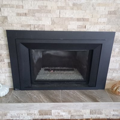 New Hearth - Before, during and after photos of us converting a gas insert into a traditional wood burning fireplace.