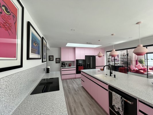 PRETTY IN PINK! - This house remodel was a total redo - we added an addition with a bedroom and bathroom, moved the kitchen, added another bathroom, and the homeowner was tickled pink with the results! PRETTY IN PINK! - This house remodel was a total redo - we added an addition with a bedroom and bathroom, moved the kitchen, added another bathroom, and the homeowner was tickled pink with the results!