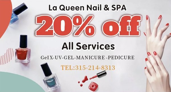 Nail salon,Grand Opening, 20% off of all services for first time visiting! - Anyone looking for a new nail salon ?We recently
opened Nail Salon in Fayetteville Lyndon Plaza, and would love to have some surrounding neighbors come check us out! I am offering 20 % OFF to all guests right now.I would love to get to know the community better, and hope to see some new faces! Contact 315-214-8313 if interested.