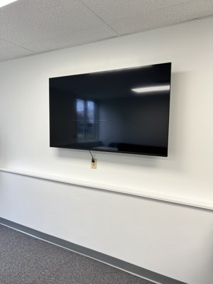 TV mounting - TV mounting on a drywall with using of full motion mount