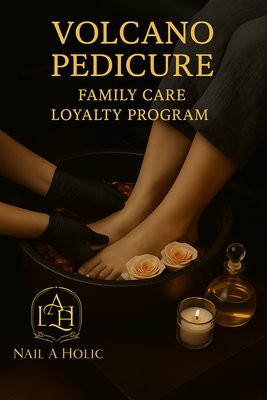 Volcano Pedicure Experience - At Nail A Holic, we specialize in luxury pedicures beyond beauty — they’re about total relaxation. This project highlights our signature Volcano Pedicure, which includes:
✨Warm rose petal soak
✨Gentle steamer spray
✨Hot towel wrap
✨Oil candle massage
💝Our caring family team does everything in a peaceful, private setting. There is no rush, no client rotation, just clean, focused, and personalized service.
🥇We also have a loyalty program:
- Earn 1 point for every visit.
- Get a 20% discount on your 6th visit.
- Earn one bonus point for every 5-star Google review! Volcano Pedicure Experience - At Nail A Holic, we specialize in luxury pedicures beyond beauty — they’re about total relaxation. This project highlights our signature Volcano Pedicure, which includes:
✨Warm rose petal soak
✨Gentle steamer spray
✨Hot towel wrap
✨Oil candle massage
💝Our caring family team does everything in a peaceful, private setting. There is no rush, no client rotation, just clean, focused, and personalized service.
🥇We also have a loyalty program:
- Earn 1 point for every visit.
- Get a 20% discount on your 6th visit.
- Earn one bonus point for every 5-star Google review!