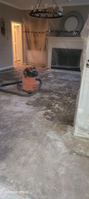 French white oak flooring - this house had 1600sqfeet of bruce flooring of 25 years old. it was really in bad shape. There is a lot of water damage and dog pee. our crew removed the old flooring a tile from the entry way and kitchen place, then checked the level, applied sealer two coats to cover the mousture barrier, and also we used glue with mousture barrier to make sure costumer doesn't have any problem on the future. it took a little more time than we were specting, but sometimes always do the things at the right way. it the most important thing for us
