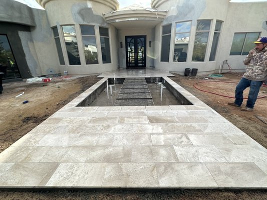 Travertine/pools - Travertine/pavers/fire place/bbq/outdoor showers Travertine/pools - Travertine/pavers/fire place/bbq/outdoor showers