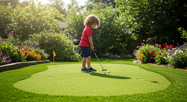 kids putting green - Give your kids a healthy, screen-free reason to play outside with a custom-built backyard putting green from Sailfish Turf. Designed with safety, fun, and long-term value in mind, our kid-friendly putting greens turn your backyard into a private mini-golf oasis — perfect for building skills, bonding as a family, and creating lasting memories.
Why Parents Love Our Putting Greens:
Safe, Soft Play Surface
Our artificial turf is designed for maximum safety — no mud, no holes, no pesticides. Just a clean, cushioned surface that's gentle on knees and free of allergens.
Encourages Outdoor Activity
Ditch the devices! Our putting greens make it easy for kids to stay active, improve hand-eye coordination, and build confidence — all while having a blast outside.
Family Bonding Time
Whether you're putting with your kids after dinner or hosting weekend mini-golf competitions, it's a great way to spend quality time together right at home.
Low Maintenance, Year-Round Play
No mowing, watering, or worrying about brown patches. Our greens stay perfect 365 days a year, so your kids can play whenever they want.
Custom Designs for Any Age or Skill Level
From simple 1-hole setups to more advanced 3-hole layouts with fun slopes and obstacles, we build your green to match your space and your child’s skill level.
Adds Home Value
A professionally installed putting green adds curb appeal and increases the overall enjoyment and functionality of your backyard.
Let your kids grow up with the game of golf — in a way that’s safe, engaging, and just a few steps out your back door.
Sailfish Turf – Where Family Fun Meets Backyard Luxury.