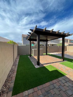 Private Residence - Queen Creek - Inclusions:
- 5 tons of 5/8" Screened Apache Brown
- 900 SQ.FT. of Phoenix Pavers
- 144 SQ.FT. Alumawood Pergola
- 5 L' Built In BBQ
- 215 SQ.FT. of Artificial Turf Private Residence - Queen Creek - Inclusions:
- 5 tons of 5/8" Screened Apache Brown
- 900 SQ.FT. of Phoenix Pavers
- 144 SQ.FT. Alumawood Pergola
- 5 L' Built In BBQ
- 215 SQ.FT. of Artificial Turf