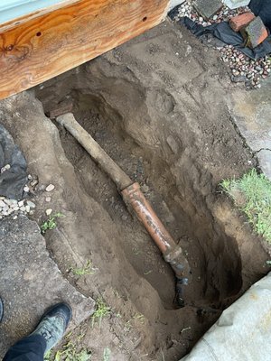 Drain Repair - Customer had a hole in their main drain due to old age and corrosion. Replaced with new ABS pipe. Drain Repair - Customer had a hole in their main drain due to old age and corrosion. Replaced with new ABS pipe.