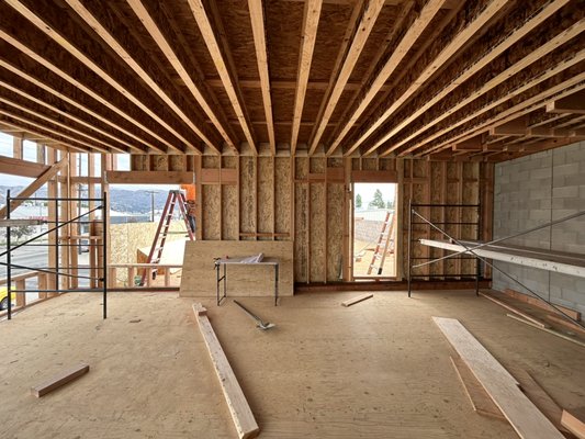Convenient store framing from scratch - UBIC successfully framed a state-of-the-art commercial building in California from the ground up, meticulously following a systematic approach. Beginning with a robust foundation, we ensured stability and durability for the structure. Floor framing was executed with precision, setting the groundwork for the subsequent steps. Wall framing brought the building to life, defining its shape and layout. Roof framing showcased our commitment to quality craftsmanship, providing a secure and weather-resistant framework. Finally, exterior finishing elements were expertly added, showcasing both aesthetic appeal and adherence to California's stringent building codes. UBIC's comprehensive approach to framing reflects our dedication to constructing high-quality, resilient commercial spaces that meet and exceed industry standards.