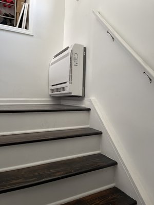 Ductless install - This is what we call the short version of full central air without breaking the bank or your house just add solar and You heat and cool your house almost free￼ and the install only took 2days