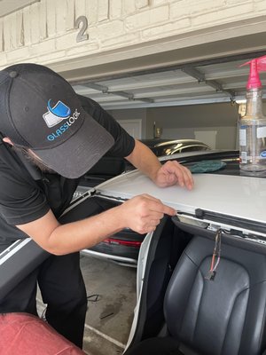 Porsche Jet Hanger - A regular Porsche customer we've had since being Porsche Plano's exclusive Auto glass installers. Porsche Jet Hanger - A regular Porsche customer we've had since being Porsche Plano's exclusive Auto glass installers.