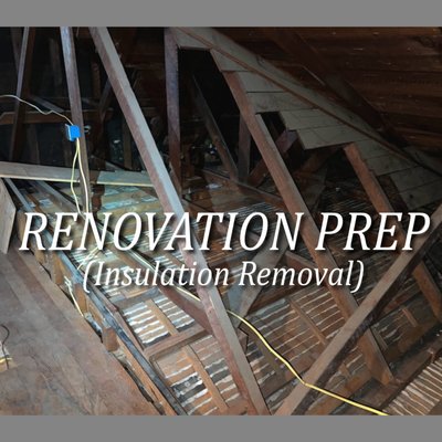 Renovation Prep (Insulation Removal) - This home was built over a century ago (note the structural One-by framing and old growth Doug Fir!), and was left untouched for many, many years. The attic insulation was original and the new Owner is doing major renovations, including complete overhaul of plumbing, electrical, HVAC, as well as major remodeling and landscaping work. By removing the old insulation, we left a clean and accessible work environment for all the renovation work to be done and done well!