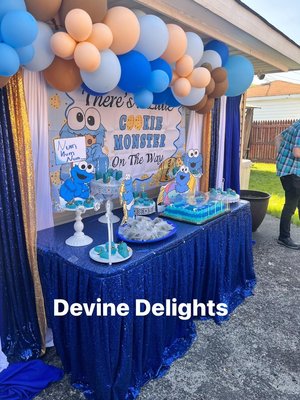 Cookie Monster baby shower - Client called and said she wanted Cookie Monster and we baked this up for her ! She loved it Cookie Monster baby shower - Client called and said she wanted Cookie Monster and we baked this up for her ! She loved it