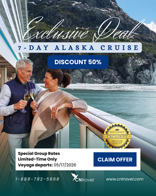 Cruises 2026 - Our 7-Day Alaska cruise is here! 30 cabins and very limited time to book them. If you would like to go on the adventure of a lifetime. Call to unlock our early bird cruise deal. A cruise advisor is ready to help you. Cruises 2026 - Our 7-Day Alaska cruise is here! 30 cabins and very limited time to book them. If you would like to go on the adventure of a lifetime. Call to unlock our early bird cruise deal. A cruise advisor is ready to help you.