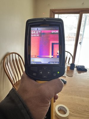 Infrared inspection - We can take a look at your home with the infrared camera and see where it is leaking air Infrared inspection - We can take a look at your home with the infrared camera and see where it is leaking air
