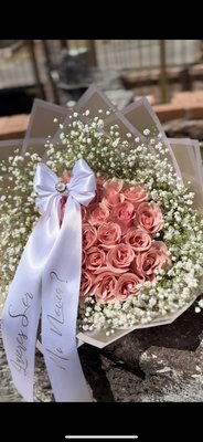 25 roses - 2 dozens are our most ordered arrangement. It is the perfect size for any occasion. You can choose 1 color and multiple add ons.
