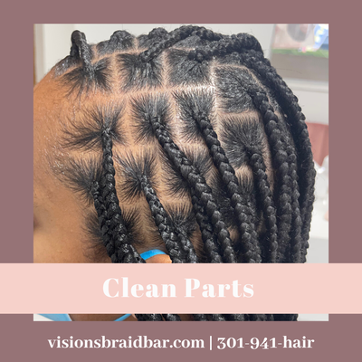 Examples of our work - These are just a few examples of our work! Check out our Instagram and Facebook pages for more examples:
- Instagram: https://www.instagram.com/visionsbraidbar
- Facebook: https://www.facebook.com/myvisionsbraidbar