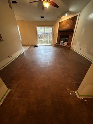 Vinyl Tile & Double Bathroom Demolition - New homeowners purchased this home and needed glued down flooring removed and side by side bathrooms gutted ASAP because their lease was up at the end of the month. Vinyl Tile & Double Bathroom Demolition - New homeowners purchased this home and needed glued down flooring removed and side by side bathrooms gutted ASAP because their lease was up at the end of the month.