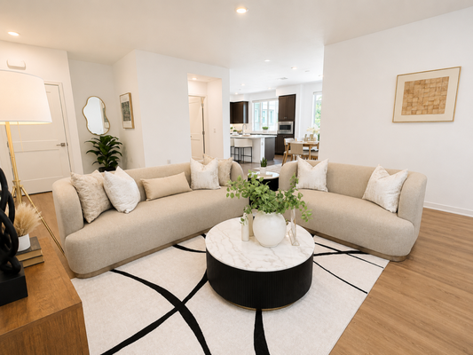 Modern Condo Staging | Irvine, CA - This modern condo staging project in Irvine, CA was designed to maximize the home's open layout, natural light, and contemporary appeal. Through carefully selected furnishings, artwork, and accessories, we transformed the vacant space into a warm, inviting environment that helps buyers envision themselves at home while showcasing the property's full potential. Modern Condo Staging | Irvine, CA - This modern condo staging project in Irvine, CA was designed to maximize the home's open layout, natural light, and contemporary appeal. Through carefully selected furnishings, artwork, and accessories, we transformed the vacant space into a warm, inviting environment that helps buyers envision themselves at home while showcasing the property's full potential.
