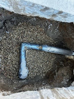 Water leak next to meter on QUEST pipe - Client had a leak on water main line below concrete. quest pipe was used in the 80s and is illegal piping According to current codes. Spot repairs must use Sharkbite fittings. SHARK BITE FITTINGS MUST BE WRAPPED WITH SPECIALTY TAPE WHEN INSTALLED UNDERGROUND.
WE INSTALL A NEW REBAR GRID AND PATCH THE CONCRETE OFFERING A TURNKEY SOLUTION . Water leak next to meter on QUEST pipe - Client had a leak on water main line below concrete. quest pipe was used in the 80s and is illegal piping According to current codes. Spot repairs must use Sharkbite fittings. SHARK BITE FITTINGS MUST BE WRAPPED WITH SPECIALTY TAPE WHEN INSTALLED UNDERGROUND.
WE INSTALL A NEW REBAR GRID AND PATCH THE CONCRETE OFFERING A TURNKEY SOLUTION .