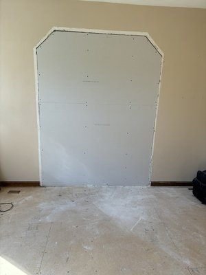 Another happy customer. - There was a door there that was closed. A wooden frame