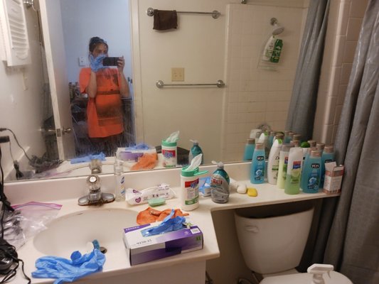 Deep Clean bathroom - This was a deep clean of bathroom that had extreme buildup of dirt, grim, and soap scum. Customer was extremely pleased with the outcome and Deep Clean bathroom - This was a deep clean of bathroom that had extreme buildup of dirt, grim, and soap scum. Customer was extremely pleased with the outcome and