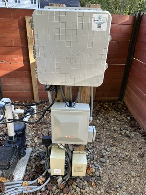 Full automation replacement due to legacy solution failure - This project was a full Hayward pool pad with multiple pumps, natural gas heater, water features, and lights.  Everything but the legacy automation solution was functioning well so we were able to replace & simplify their automation while also adding actuator control and real time water chemistry monitoring real time  and auto-dosing capabilities.
