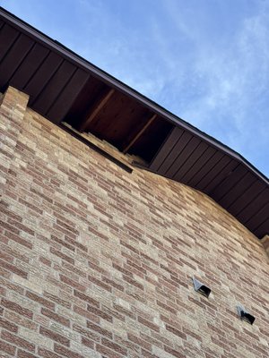Soffit damage and repaired  - This repair was done and a complex building Soffit damage and repaired  - This repair was done and a complex building