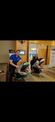 Corporate Chair Massages & Special Events - Help your team feel more relaxed at work! For special events or during your company hours, I Knead A Massage will help bring a sign of relaxation and boost morale for your employees. Ask about booking chair massages for your hard-working team! Also, a great tax right off!