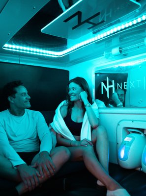 Hyperbaric Oxygen Therapy - The Next Health Hyperbaric Oxygen Chamber is a pressurized compartment that is equipped with comfortable seating and provides 95% pure oxygen for promoted healing, inflammation reduction, & more.

When we breathe in normal air, oxygen is transported throughout our bodies via red blood cells. During Hyperbaric Oxygen Therapy, the higher levels of oxygen are absorbed into all of the body’s fluids, the plasma, the central nervous system fluids, the lymphatic system, and bones. When our cells and systems receive more oxygen, healing processes are supported for optimal cellular repair. 

Next Health Memberships include regular access to Hyperbaric Oxygen Therapy