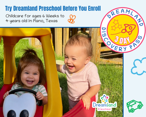 Try Dreamland Before you Enroll - Dreamland Preschool was born from a vision: to create a place where young children could experience the joy of learning in an environment that is both magical and meaningful.
More than a preschool, Dreamland is a warm, inclusive community—a second home where children are seen, heard, and celebrated every day.
We care for children from 6 weeks to 4 years old, and our approach blends Reggio Emilia principles with modern early childhood research to foster curiosity, connection, and confidence. Try Dreamland Before you Enroll - Dreamland Preschool was born from a vision: to create a place where young children could experience the joy of learning in an environment that is both magical and meaningful.
More than a preschool, Dreamland is a warm, inclusive community—a second home where children are seen, heard, and celebrated every day.
We care for children from 6 weeks to 4 years old, and our approach blends Reggio Emilia principles with modern early childhood research to foster curiosity, connection, and confidence.