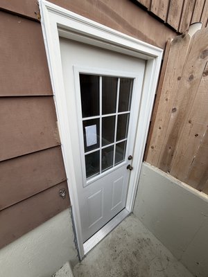 Replace door - We replaced the exterior door that had been leaking.