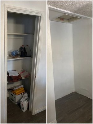 Pantry remodelling - Customer ask me to remodel pantry, to open space for cabinet. Complication was in old plaster walls, so I decide to contain area for demolition process. It’s prevent whole house from dust damages. Pantry remodelling - Customer ask me to remodel pantry, to open space for cabinet. Complication was in old plaster walls, so I decide to contain area for demolition process. It’s prevent whole house from dust damages.