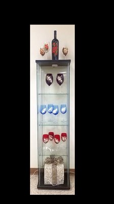 Hand-painted wine glasses etc - We created this display to show just a few of Inna's hand-painted glasses - in red, in blue - and a wine bottle to complete the picture. Many more can be seen at the gallery. For weddings and other special occasions, some clients have ordered SETS - glasses, bottles, sometimes even personal place markers - all hand-painted to match up with a specific Inna painting that they love. Hand-painted wine glasses etc - We created this display to show just a few of Inna's hand-painted glasses - in red, in blue - and a wine bottle to complete the picture. Many more can be seen at the gallery. For weddings and other special occasions, some clients have ordered SETS - glasses, bottles, sometimes even personal place markers - all hand-painted to match up with a specific Inna painting that they love.