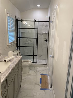 Kitchen and Bathroom Remodel - In this house the kitchen and bathrooms were remodeled and light fixture installed Kitchen and Bathroom Remodel - In this house the kitchen and bathrooms were remodeled and light fixture installed