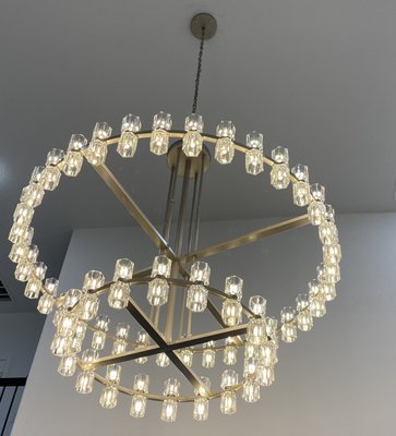Large Chandelier Replacement - This customer wanted to replace an old, outdated fixture with a new large chandelier. The customer supplied the fixture and we supplied the labor to remove the old fixture, including haul away, and to install the new chandelier. The home owner loved their new fixture. Large Chandelier Replacement - This customer wanted to replace an old, outdated fixture with a new large chandelier. The customer supplied the fixture and we supplied the labor to remove the old fixture, including haul away, and to install the new chandelier. The home owner loved their new fixture.