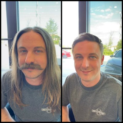 Before and after- Pandemic Edition! - Before and after- Pandemic Edition. Guys with long hairs after hiding from their favorite barbershop for a year :-)