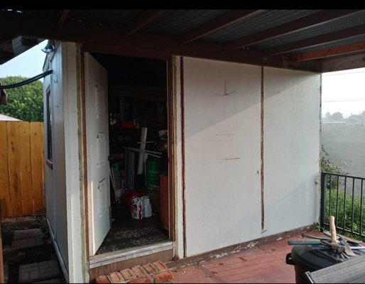 45 year old wood shed rehab - The customer wanted to rehab the shed that her father had built when she was a child 45 years ago. Your wish is my command. 45 year old wood shed rehab - The customer wanted to rehab the shed that her father had built when she was a child 45 years ago. Your wish is my command.