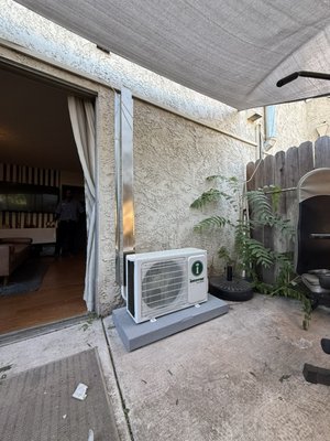 Mini split install - This is a mini split that was added to an apartment with no ac existing. Mini split install - This is a mini split that was added to an apartment with no ac existing.